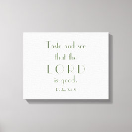 主が良いことを味わい見る | グリーン文字 キャンバスプリント