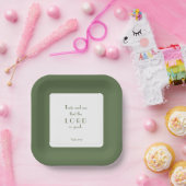 主が良いことを味わい見る | 緑と白 ペーパープレート (パーティー)