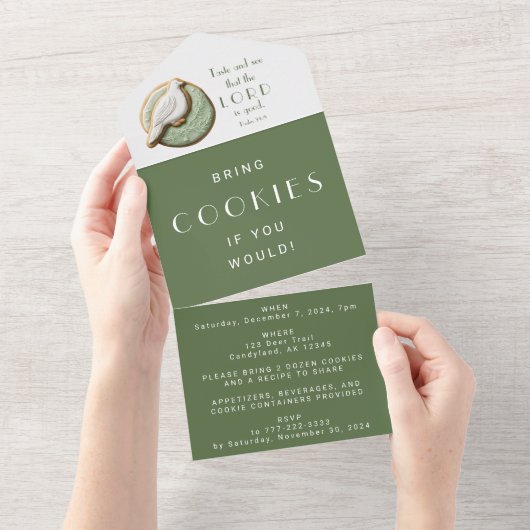 主が良いことを味わい見る | Cookieの交換 オールインワン招待状 (貼ってはがせる)