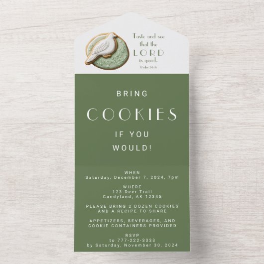 主が良いことを味わい見る | Cookieの交換 オールインワン招待状 (内側)