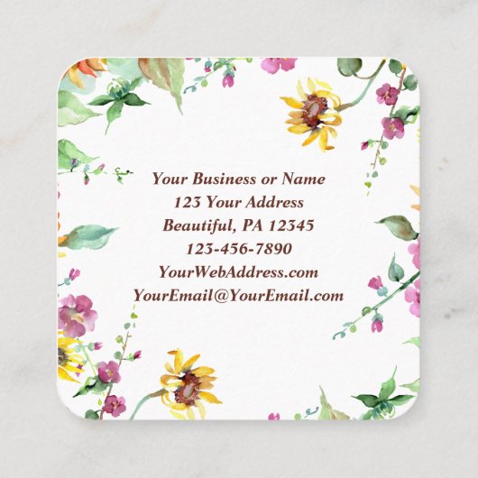 主が詩篇118:24を作った日 スクエア名刺 (裏面)