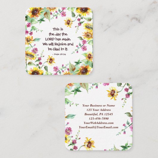 主が詩篇118:24を作った日 スクエア名刺 (正面/裏面)