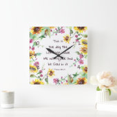 主が詩篇118:24を作った日 スクエア壁時計 (ホーム)