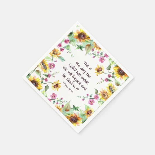 主が詩篇118:24を作った日 スタンダードカクテルナプキン (角)