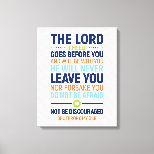 主ご自身があなたに向かって行きなさい、申命記31:8 キャンバスプリント (正面)