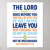 主ご自身があなたに向かって行きなさい、申命記31:8 ポスター (正面)