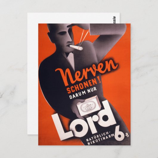 主たばこドイツのヴィンテージのポスターを復元 ポストカード (正面/裏面)