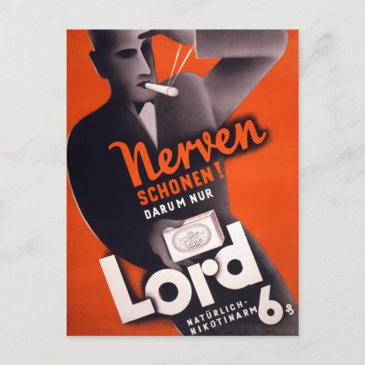 主たばこドイツのヴィンテージのポスターを復元 ポストカード (正面)