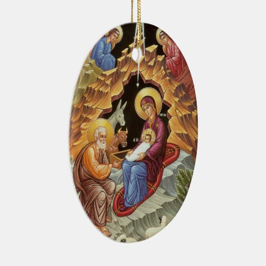 主と救い主イエス・キリストの出生 セラミックオーナメント (右)