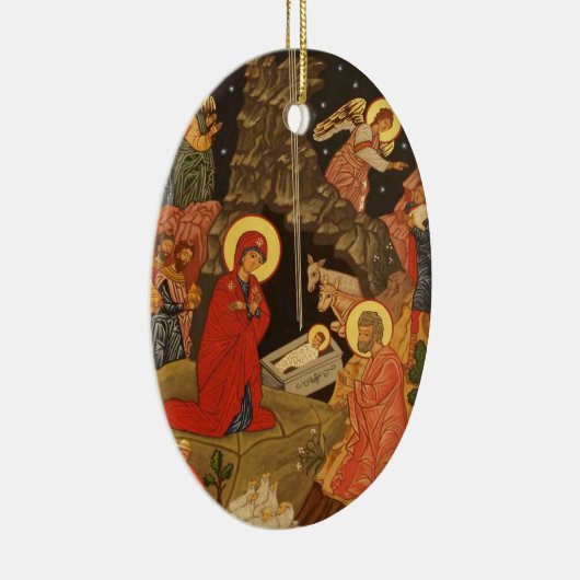主と救い主イエス・キリストの出生 セラミックオーナメント (右)