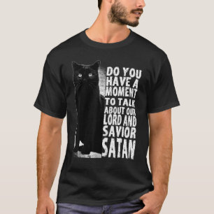 主と救い主サタンのゴシック猫オカルトW Tシャツ