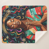 主と賛美およ保り聖降誕祭の黒人女性 シェルパブランケット (正面(横))