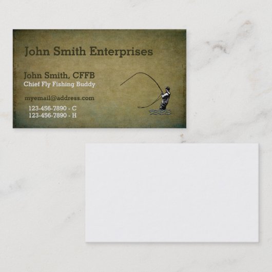 主なはえの魚釣りの相棒のテンプレート 名刺 (正面/裏面)