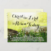 主なるキリストは今日マタイ28:5復活祭 シーズンポストカード (正面/裏面)