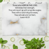 主なる聖なる書物、 経典の祈りの詩イザヤ40:31 キッチンタオル (折り畳み)