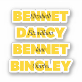 主なキャラクターのプライド及び偏見 シール