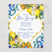 主なスクイズレモン赤ちゃんシャワー予算の招待状 (正面)