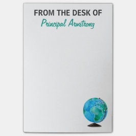 主な学校の水彩画の地球の机から ポストイット