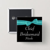 主な新婦付添人の水の弓結婚式の名前をカスタムするY122 缶バッジ (正面&裏面)