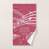 主な音楽ノートを賞賛するトレンディーMAGENTA バスタオルセット (ハンドタオル)