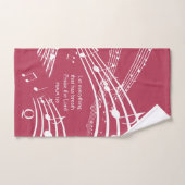 主な音楽ノートを賞賛するトレンディーMAGENTA バスタオルセット (ハンドタオル)