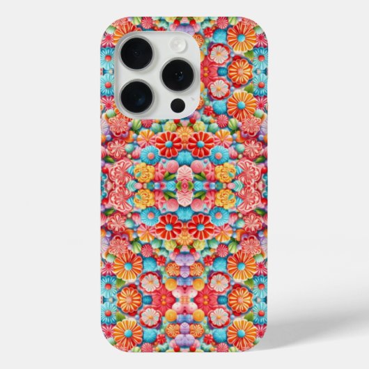 主にピンクの花柄デザイン Case-Mate iPhoneケース (裏面)
