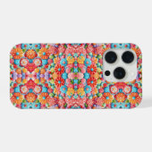 主にピンクの花柄デザイン iPhoneケース (裏面横)