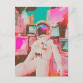 主にピンクスとブルースの輝く宇宙飛行士 ポストカード (正面)