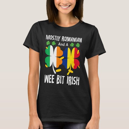 主にルーマニア語と少しアイルランド語のSt patricks・ダ Tシャツ (正面)