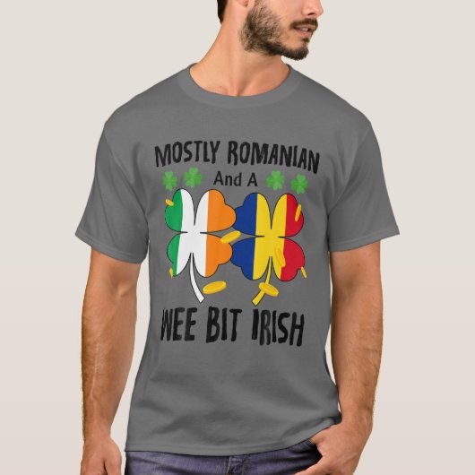 主にルーマニア語と少しアイルランド語のSt patricks・ダ Tシャツ (正面)