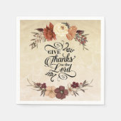 主に与え感謝していの秋フローラ感謝祭 スタンダードカクテルナプキン (正面)