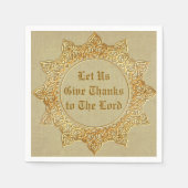 主に与え感謝していよ – 小 スタンダードカクテルナプキン (正面)