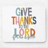 主に与え感謝してい対して彼は良いイエスの秋である マウスパッド (正面)