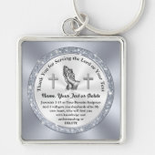 主に仕えてありがとう，キリスト教の賜物 キーホルダー (正面)