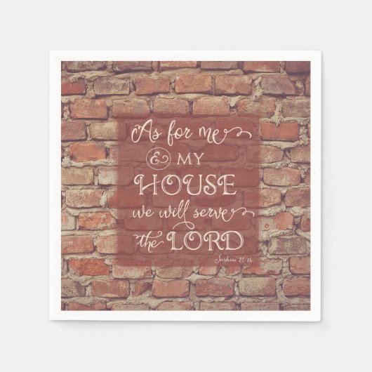 主に仕える – ヨシュア24:15 スタンダードカクテルナプキン (正面)