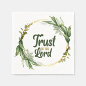 主に信頼する葉リース紙ナプキンス スタンダードカクテルナプキン (正面)