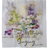 主に喜びをもって仕えるフローラ シャワーカーテン (正面)