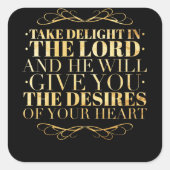 主に喜びを取る – 聖書の引用文 スクエアシール (正面)