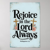 主に喜ぶ常にキリスト教の芸術ヴィンテージ ポスター (正面)