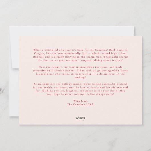 主に喜ぶ手書きクリスマスレッド シーズンカード (裏面)