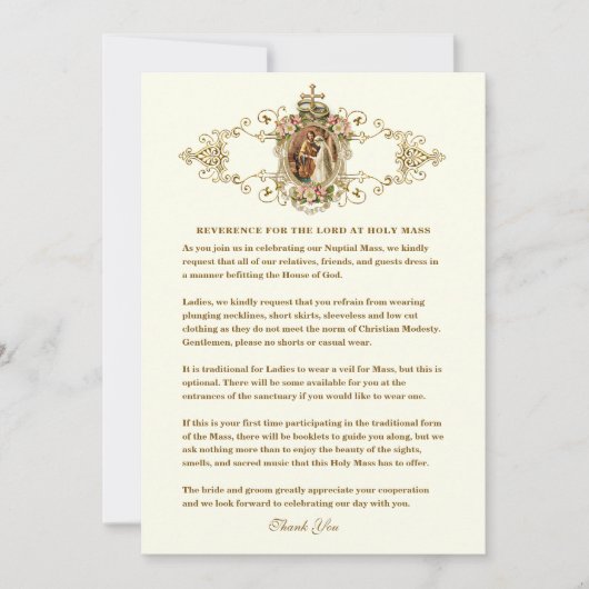 主に対する主の結婚崇敬の念 案内状 (正面)