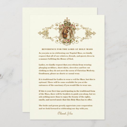 主に対する主の結婚崇敬の念 案内状 (正面/裏面)