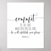 主に尽くしなさい。箴言16:3 ポスター (正面)