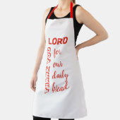 主に感謝 |私たちの毎日のパン |クリスチャン・レッド エプロン (インサイチュ)