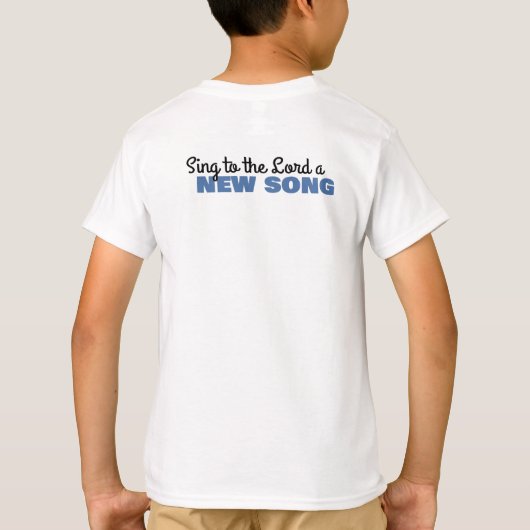 主に新しい歌の聖書の詩のTシャツを歌って下さい Tシャツ (裏面)