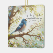 主に新しい歌を歌う詩篇96:1 セラミックオーナメント (左)