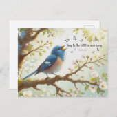 主に新しい歌を歌う詩篇96:1 ポストカード (正面/裏面)