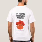 主に無害な面白いキノコのキャラクター Tシャツ (裏面)