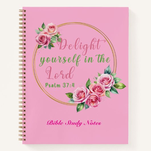 「主に自分を喜ばせる」ピンクのカスタマイズ ノートブック (正面)