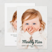 主に良い子なの2枚の写真のクリスマスカード シーズンカード (正面/裏面)